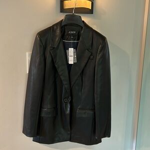 J.crew Willa faux leather blazer size 2 nwt